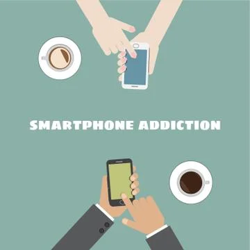 Smartphone addiction Stock Illustration