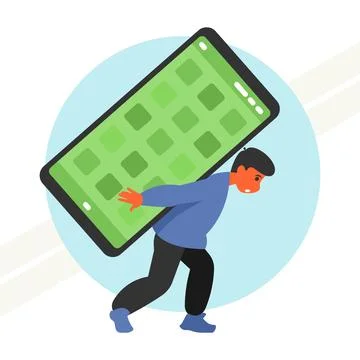 Smartphone-addiction Stock Illustration