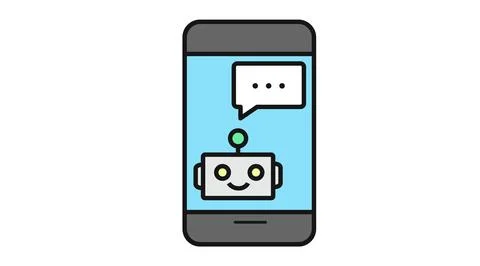 Smartphone AI chatbot icon Ilustração Stock