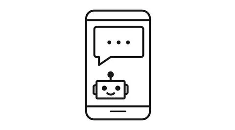 Smartphone AI chatbot icon Ilustración de archivo