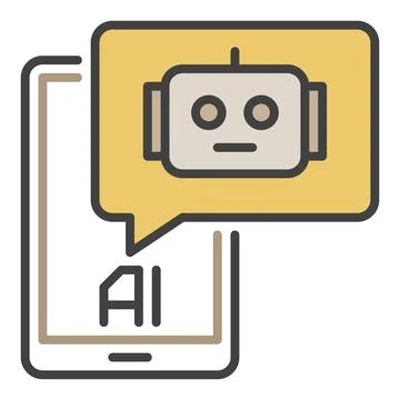 Smartphone with AI Chatbot vector colored icon or logo element Stockillustratie