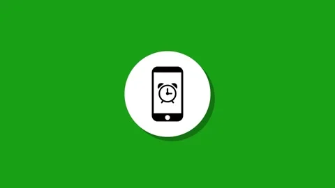 Smartphone alarm clock icon animation on white circle with green screen bac.. Stock Footage 327762759
