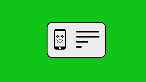 Smartphone alarm clock icon with checklist on green screen background, tech.. Stock Footage 346496841