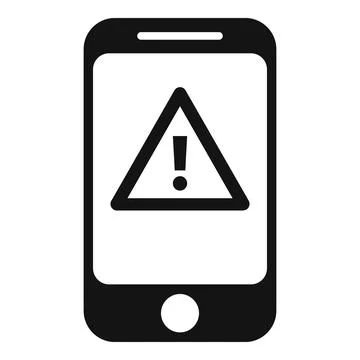 Smartphone alert icon simple vector. Virus error Stock Illustration