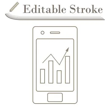 Smartphone With Analytics Diagram Icon Stock Illustration