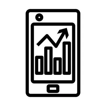 Smartphone With Analytics Diagram Icon Stock Illustration