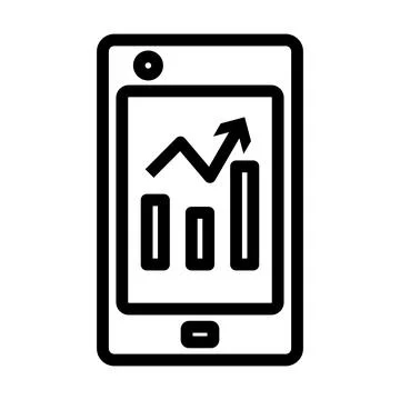 Smartphone With Analytics Diagram Icon Stock Illustration