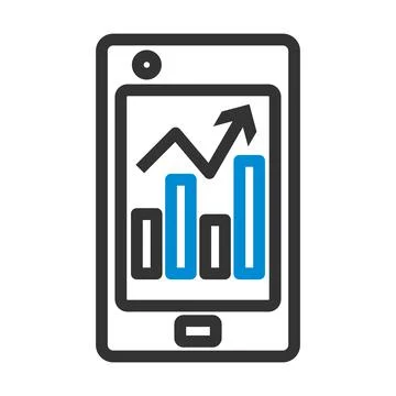 Smartphone With Analytics Diagram Icon Stock Illustration