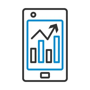 Smartphone With Analytics Diagram Icon Stock Illustration