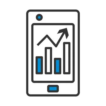 Smartphone With Analytics Diagram Icon Stock Illustration