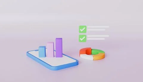 Smartphone analyze chart graph growing strategy marketing business concept Иллюстрация