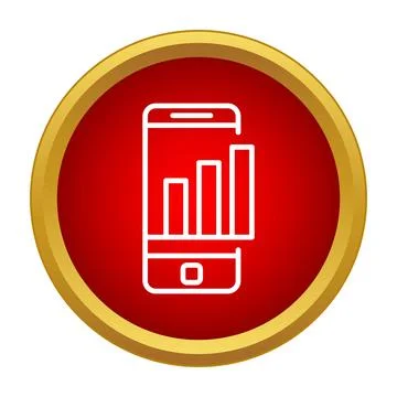 Smartphone analyzing business data growth bar chart Illustrazione stock