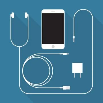 Smartphone and accessory Illustrazione stock