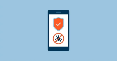 Smartphone and antivirus system Stock Footage 118090557