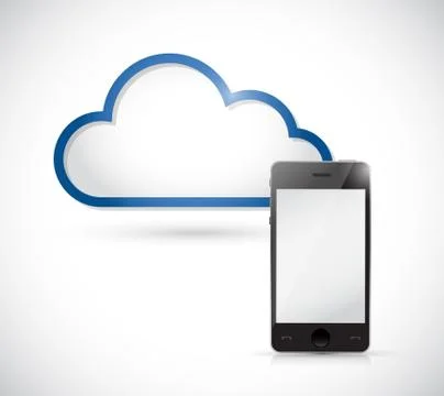 Smartphone and border storage cloud. Stock Illustration