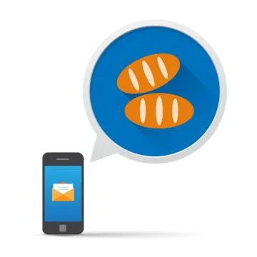 Smartphone and bubble talk message Illustration