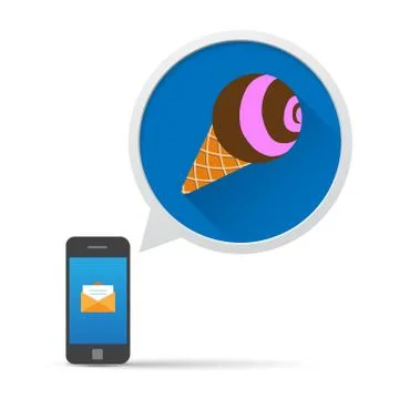 Smartphone and bubble talk message Illustration