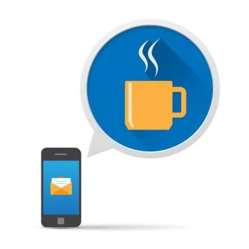 Smartphone and bubble talk message Illustration