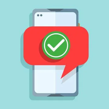 Smartphone and check mark notification Stock Illustration