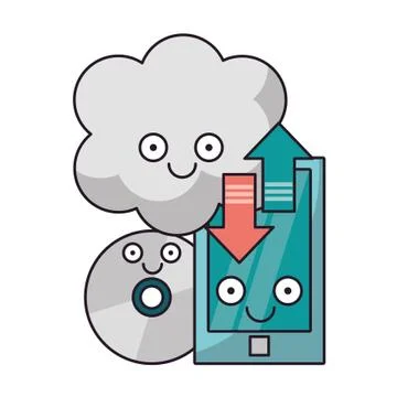 Smartphone and cloud computing with cd rom 库存插图