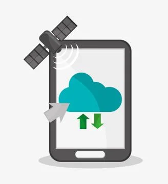 Smartphone and cloud computing design Stock Illustration