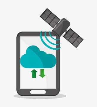 Smartphone and cloud computing design 库存插图
