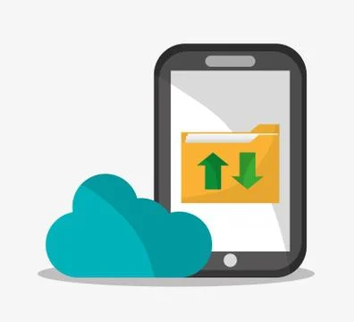 Smartphone and cloud computing design Stock Illustration