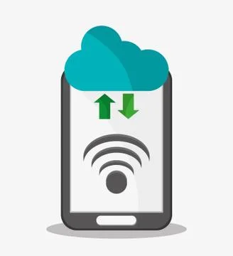 Smartphone and cloud computing design Stock Illustration