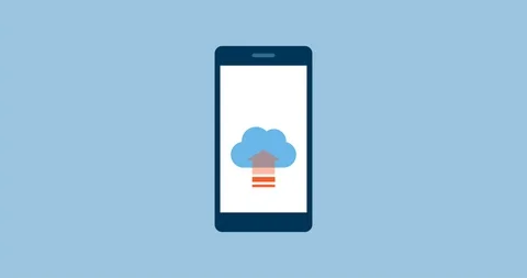 Smartphone and cloud service Stock Footage 118090574