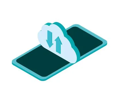 Smartphone and cloud tech Illustrazione stock