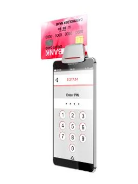 Smartphone and credit card reader Stock Illustration
