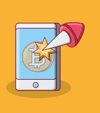 Smartphone and cryptocurrency design Stockillustratie