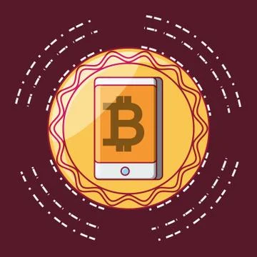 Smartphone and cryptocurrency design 库存插图