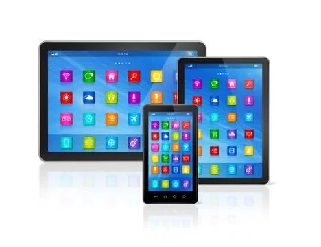 Smartphone and digital tablet computer Illustrazione stock