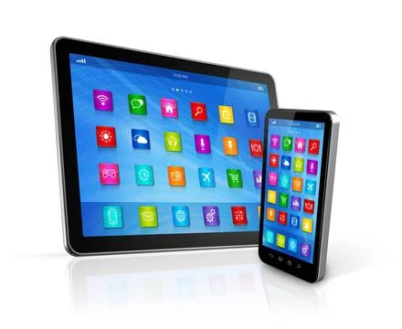 Smartphone and Digital Tablet Computer 3D Smartphone and Digital Tablet Co... Stock Photos