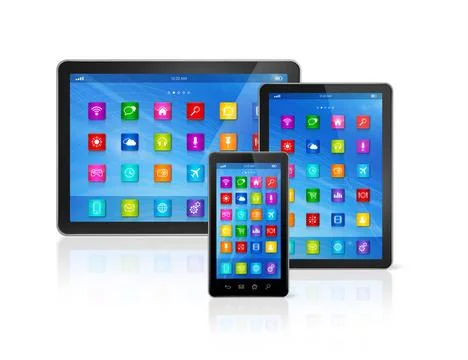 Smartphone and Digital Tablet Computer 3D Smartphone and Digital Tablet Co... Foto stock