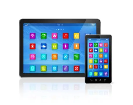 Smartphone and Digital Tablet Computer 3D Smartphone and Digital Tablet Co... Stock Photos