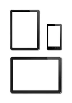 Smartphone and digital tablet pc mockup template 스톡 일러스트