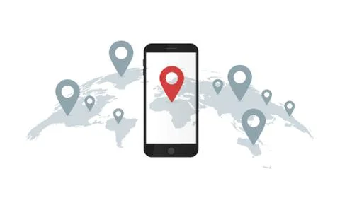 Smartphone and geolocation pin イラスト素材