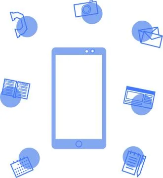 Smartphone and its capabilities Stock Illustration