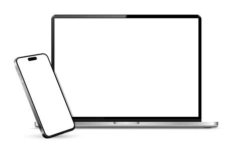 Smartphone and Laptop Computer Empty Screen Mockup Stockillustratie