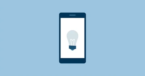 Smartphone and lit bulb Stock Footage 118090575