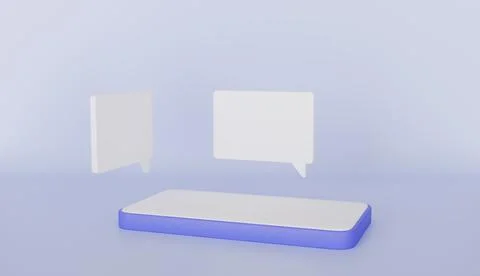 Smartphone and Message speech bubble, Phone with blank screen, Social media Stock Illustration