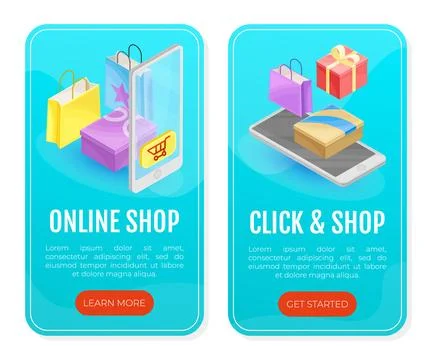 Smartphone and Mobile Device Application Web Banner Design Vector Template Stock Illustration