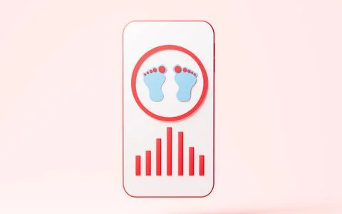 Smartphone and motion data capture, motion data statistics, health and exer.. 스톡 사진