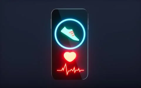 Smartphone and motion data capture, motion data statistics, health and exer.. 스톡 사진