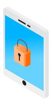 Smartphone and padlock security Stock Illustration