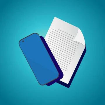 Smartphone and paper Stock Illustration