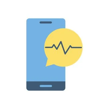 Smartphone and pulse inside bubble flat style icon vector design 스톡 일러스트