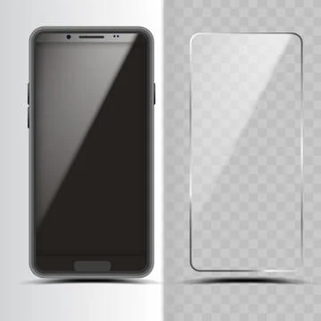 Smartphone And Screen Protector Glass Cover Illustrazione stock